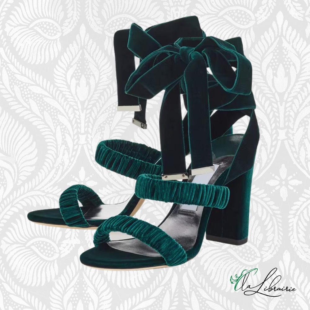 Jimmy Choo Green Velvet Heels